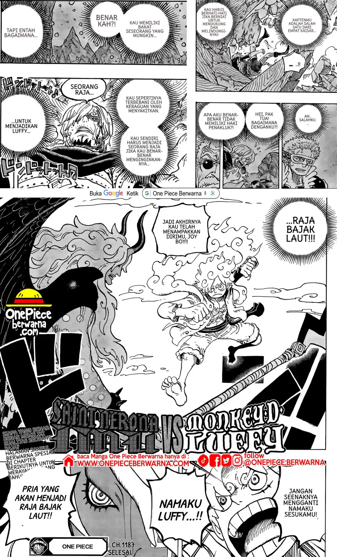 One Piece berwarna 1187 1188 1189 bahasa indonesia